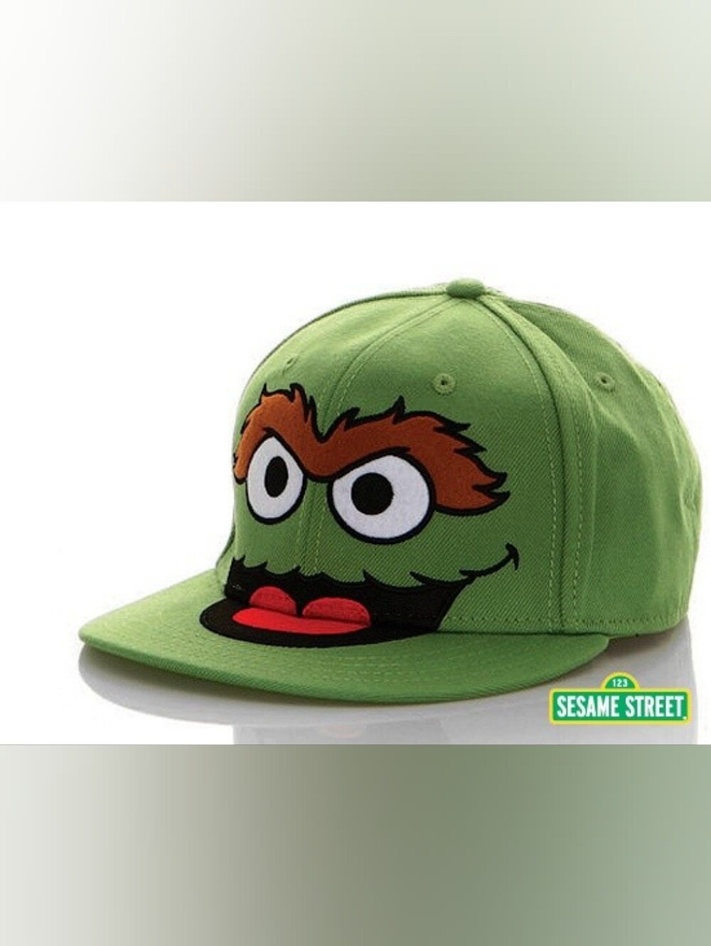Sesame Street Oscar the Grouch Vintage Embroidered Fitted Hat Green Size M